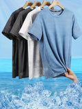 Men's Round Neck Polyester Casual T-shirt (Pack of 2)