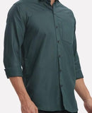 Men's Solid Satin Stylish Casual Shirt Dark Green