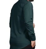 Men's Solid Satin Stylish Casual Shirt Dark Green